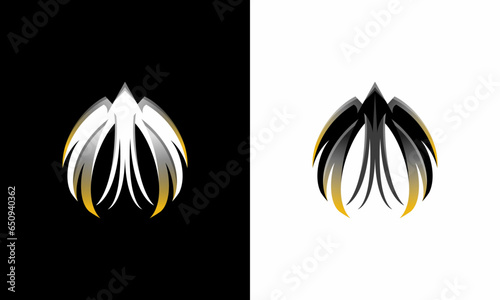 flying bird logo in black, white, and yellow accent color. with modern, masculine, simple, sophisticated style photo