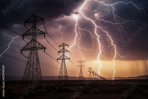his stunning electric storm dropped bolts of lightning down over a wind farm