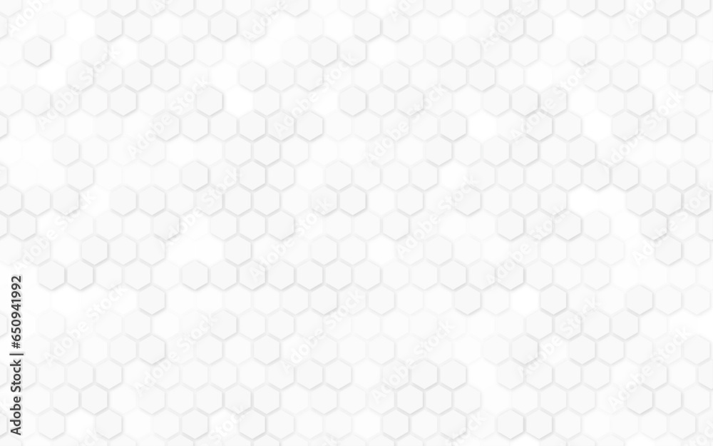 Seamless white honeycomb pattern, art background template. Vector honey texture