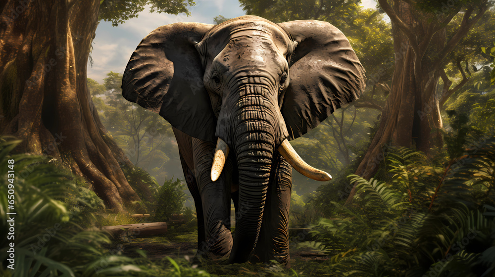 African Forest Elephant in nature