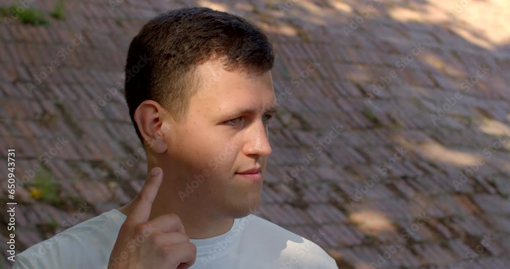 Unusual talent performance. Closeup portrait young man playfully