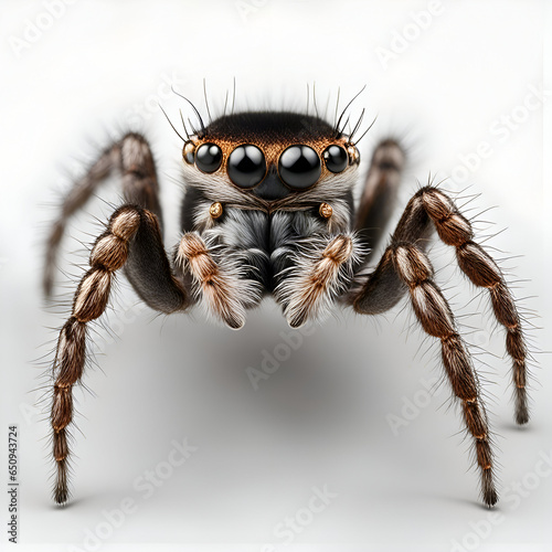 3d render of jumping spider on white background with clipping path.  © Waqar