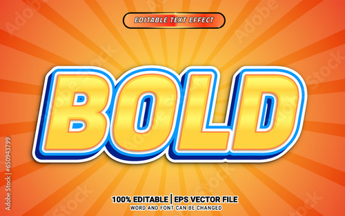 Bold yellow blue 3d vector text effect design