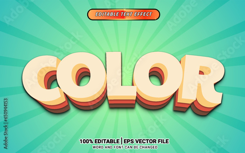 Fototapeta Naklejka Na Ścianę i Meble -  Retro color vintage 3d vector text effect design