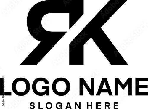 RK or R K letter alphabet logo design in vector format.