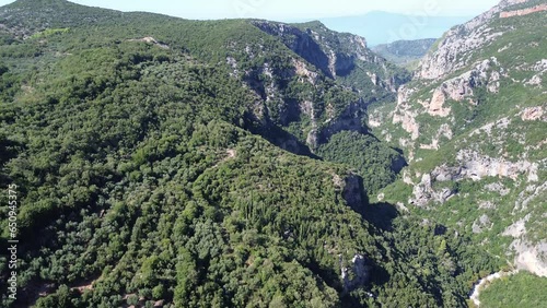 Amazing view over the famous ridomo gorge in mountainous Mani area in Messenia, Peloponnese, Greece photo
