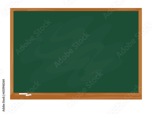 Green school chalkboard in the frame. Blank clasroom blackboard vector