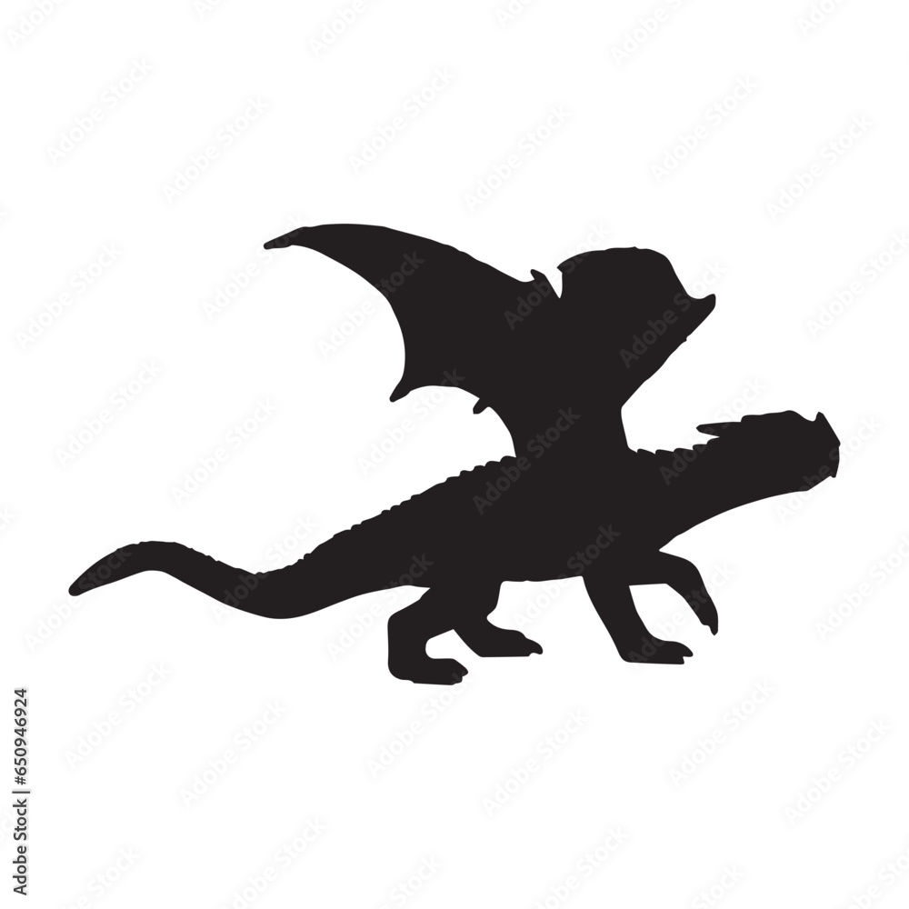dragon silhouette isolated black on white background dragon silhouette isolated black on white background