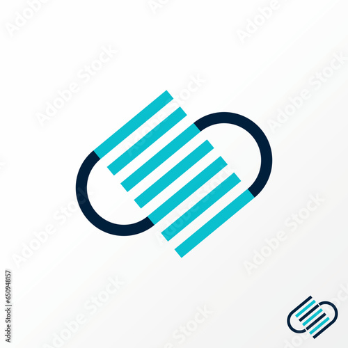 Logo design graphic concept creative abstract premium vector stock sign initial letter S or UU lines font flip Related monogram typography zebra cross