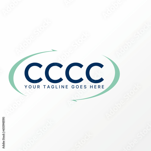 Logo design graphic concept creative abstract premium vector stock sign ellipse arrow cutting swoosh  emblem. Related frame badge icon element around