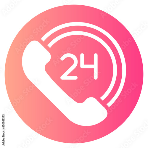24 hours gradient icon