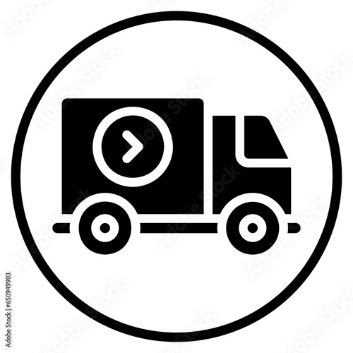 delivery truck glyph icon