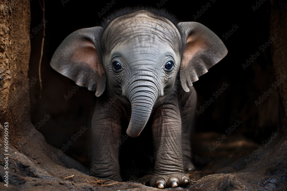 Portrait of a baby elephant