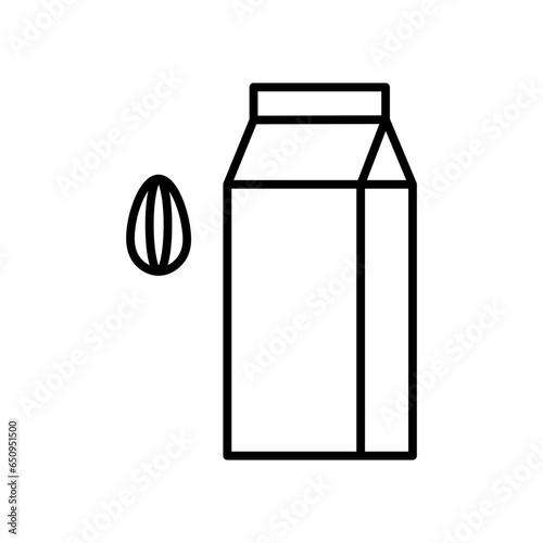 almond milk line icon