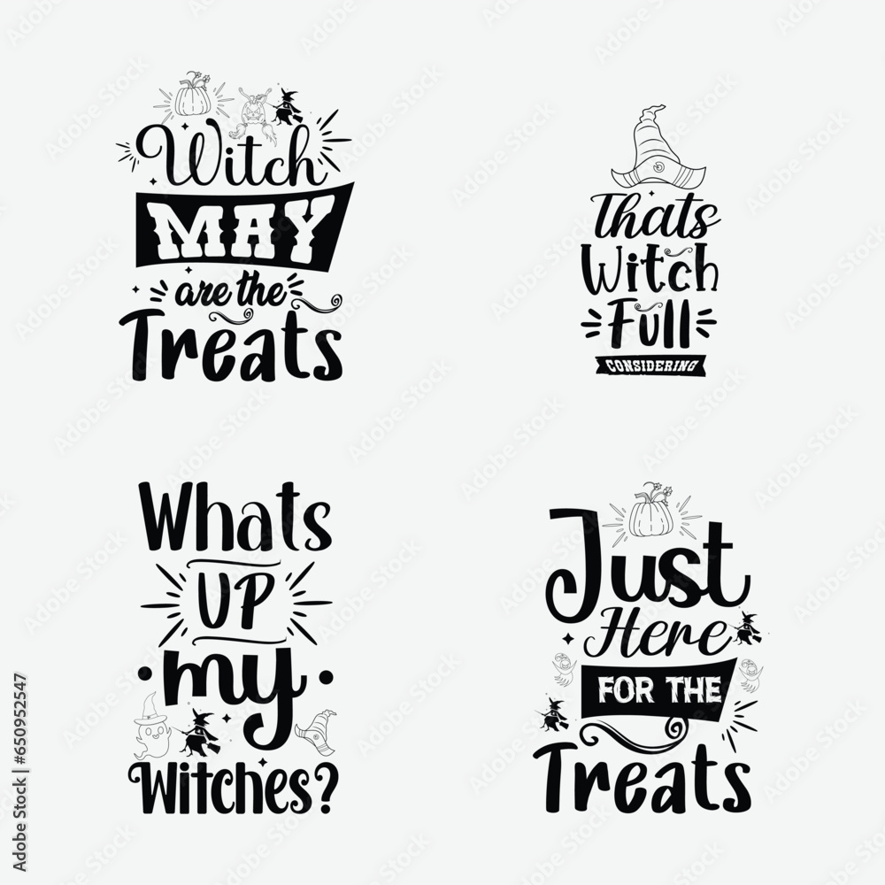 Happy Halloween vector typography set. Set of Halloween celebration collection with retro grunge effect. Halloween Concept for shirt or logo, print, stamp poster, greeting card, party invitation.