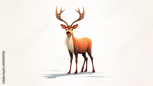 Illustration of a red nosed Reindeer in a white background