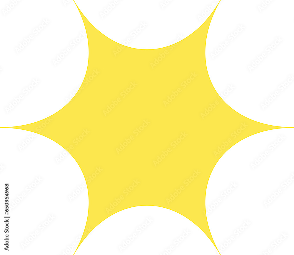 Naklejka premium A shiny yellow six-pointed star