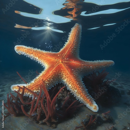 beautiful light starfishin the sea intricate details hyperrealistic 4K oil painting 