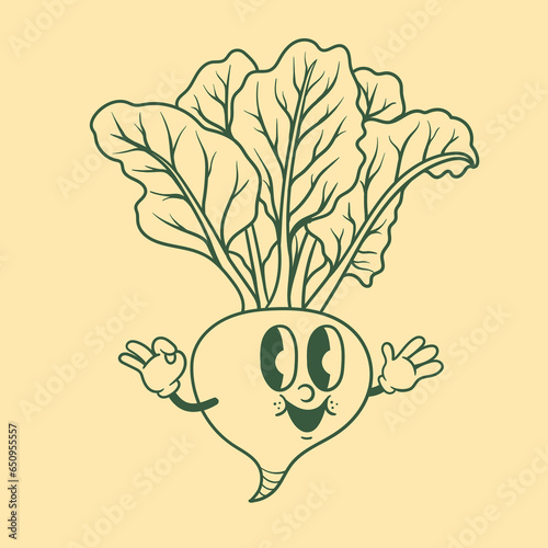 Vintage character design of radish