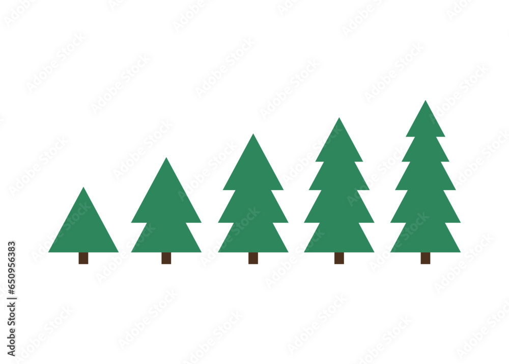 a row of pine trees, christmas spending graph chart symbol sales progress profit rise merry christmas