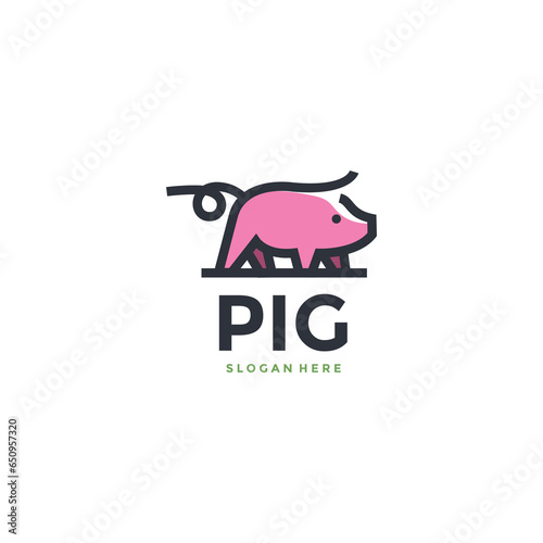 pig line modern logo