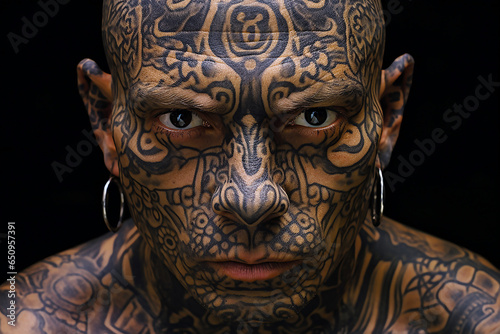 Gang Tattoo Face Head Man Earrings Gangster Jail Prison