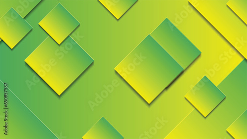 Abstract green and yellow gradient background with rectangle lines