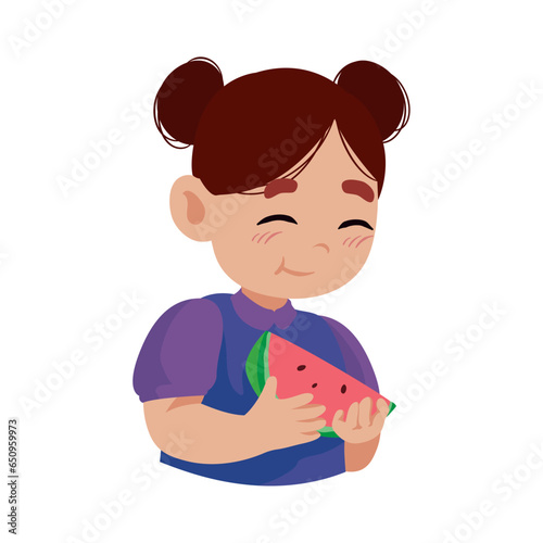 kid eating watermelon