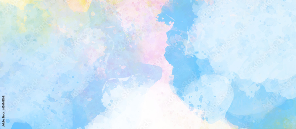 soft watercolor background. blue and violet rainbow pastel unicorn girly watercolor background