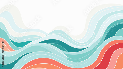 Seamless doodle simple border. Wave background. Vector illustration
