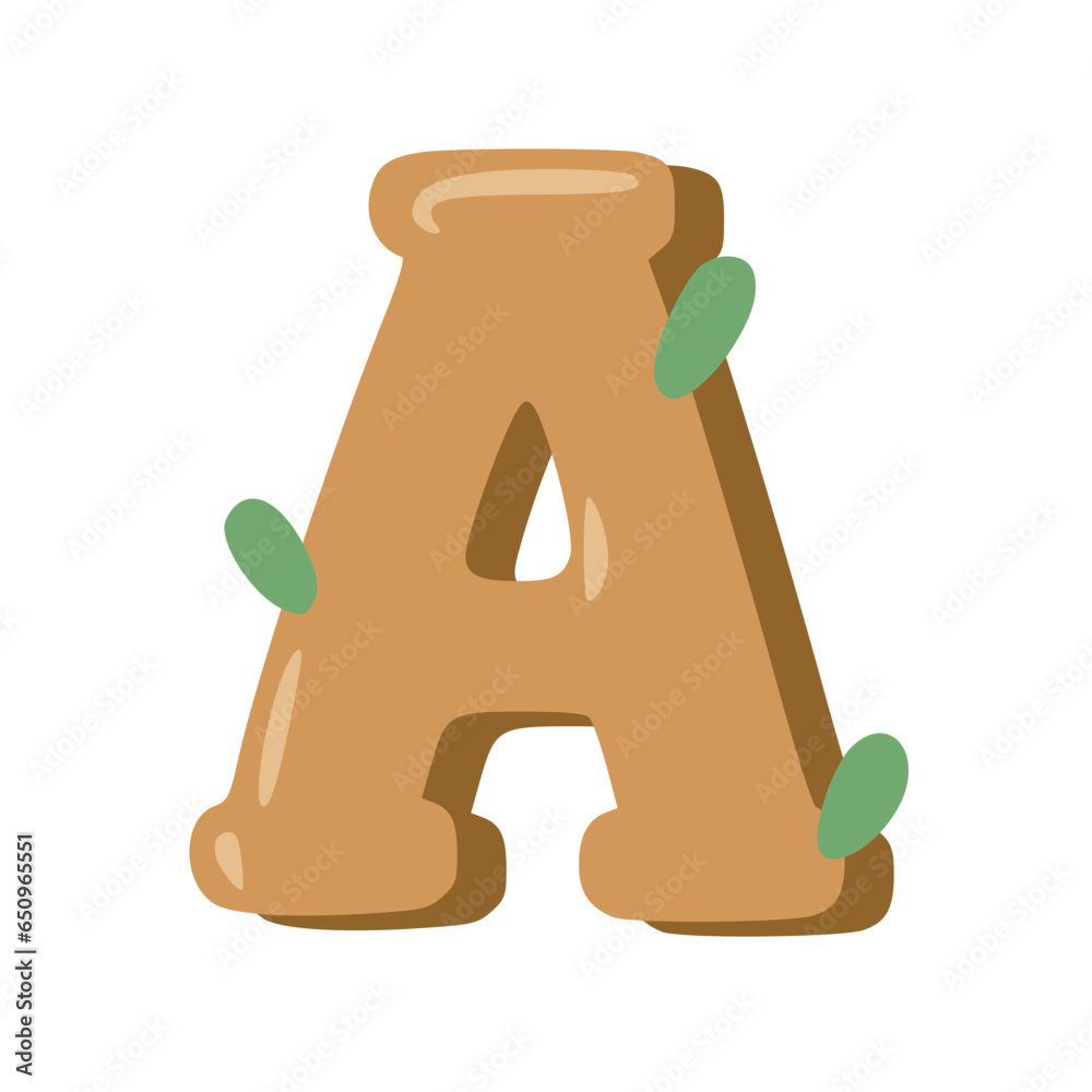 Handmade Alphabet Letters Brown Color