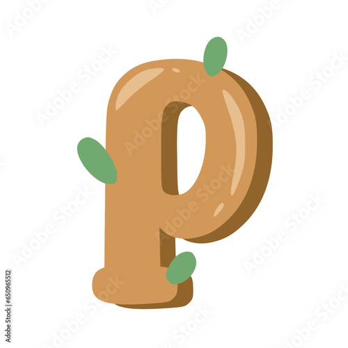 Obraz na płótnie Handmade Alphabet Letters Brown Color w salonie