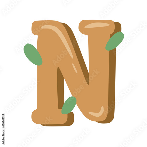 Obraz na płótnie Handmade Alphabet Letters Brown Color w salonie