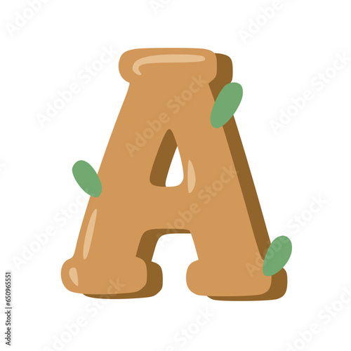 Obraz na płótnie Handmade Alphabet Letters Brown Color w salonie