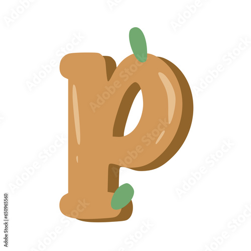 Obraz na płótnie Handmade Alphabet Letters Brown Color w salonie