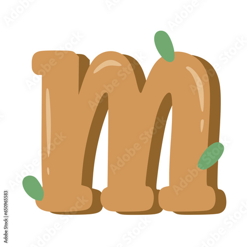 Obraz na płótnie Handmade Alphabet Letters Brown Color w salonie