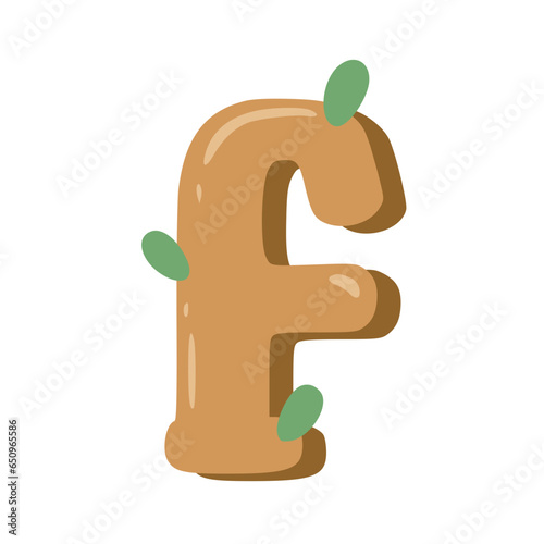 Obraz na płótnie Handmade Alphabet Letters Brown Color w salonie