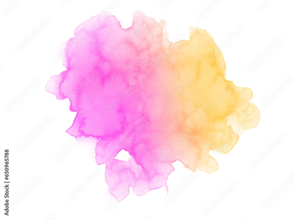Abstract watercolor stains on white background. Hand drawn watercolor splash