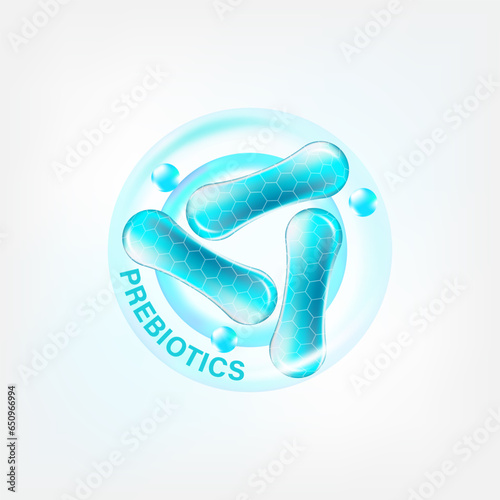 Prebiotic Foods Good Bacteria Vector illustration. 