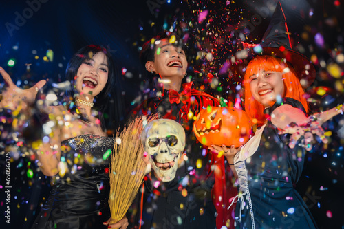 Celebrate The Enchanting Halloween Season. Celebrating Halloween Haunt Party of Asian Style, Fusion of Tradition and Frightful Delights, A Night of Culture, Costumes, and Spookiness Fun.