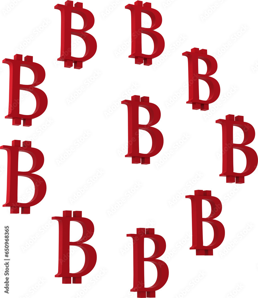 Digital png illustration of many red bitcoin signs on transparent background Digital png illustration of many red bitcoin signs on transparent background