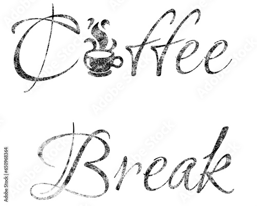 Digital png decorative text of coffee break on transparent background