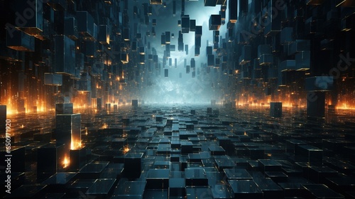 infinite data matrix, digital art illustration, Generative AI