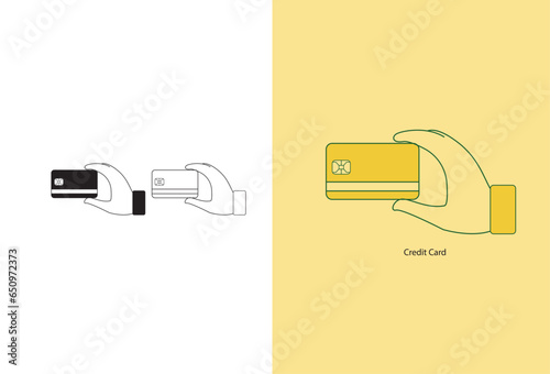 The simple set of vector line icons is focused on credit card related themes. These icons feature various aspects of credit cards and their usage, and they are designed with editable strokes for custo photo