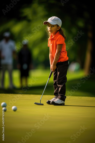 Kid Golfer with Putter