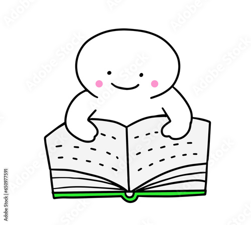 本を読む　棒人間