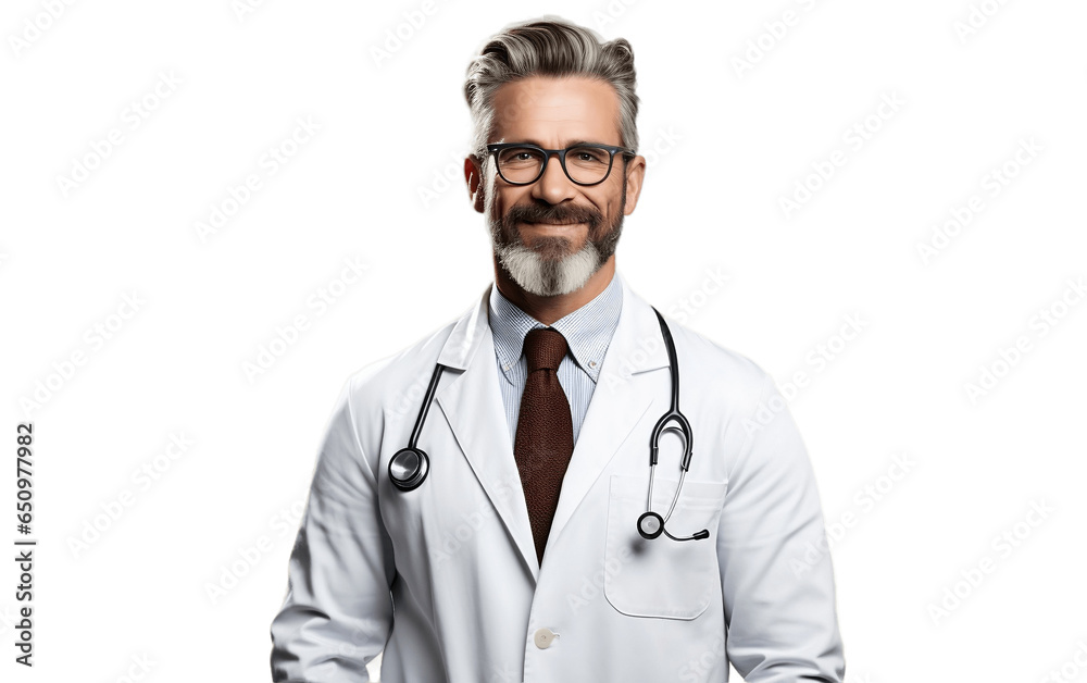 Doctor wear White Coat isolated on transparent background.