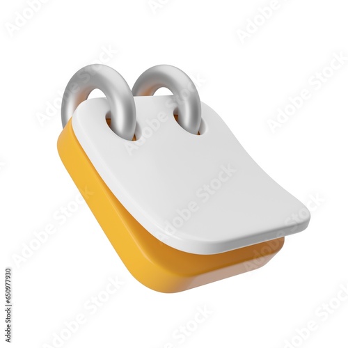 Calendar or notepad, 3d rendered illustration