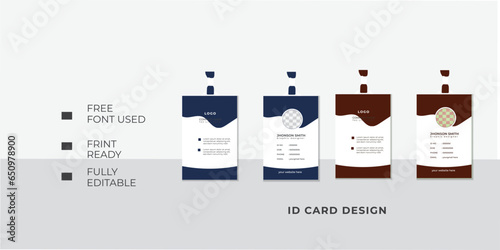 Modern and clean business company employee ID CARD template