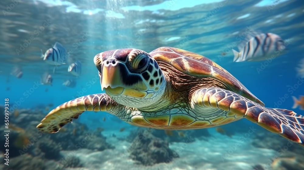 Fototapeta premium sea turtle underwater